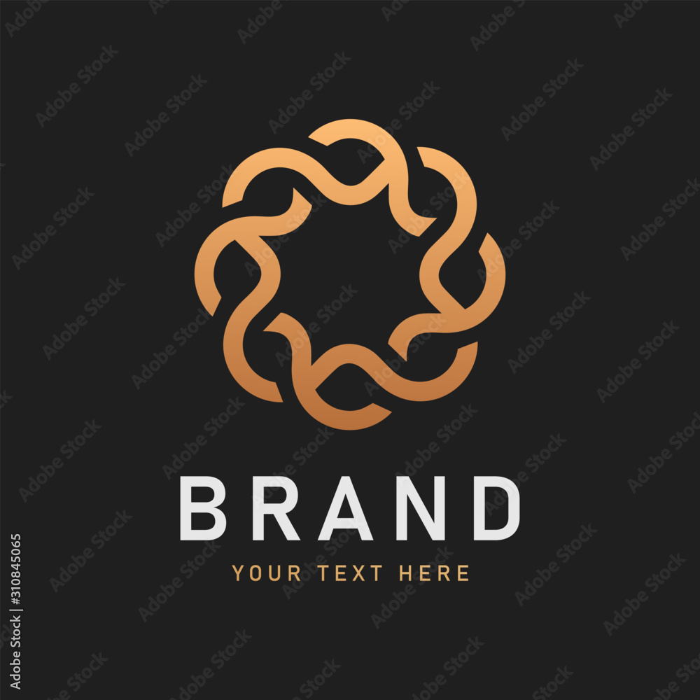 Gold Geometric Logo Design Vector Stock Vector | Adobe Stock
