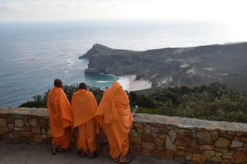 Panoramic view budism people South Africa coast