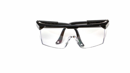 Eye protection, safety glasses PPE (Personal Protective Equipment). Isolated on white background with clipping path.