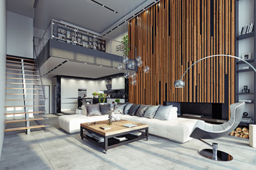 Wall Mural - modern living interior