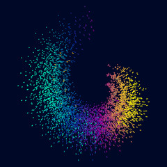 Wall Mural - an abstract pattern composed of colored granules.