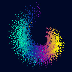 Wall Mural - an abstract pattern composed of colored granules.