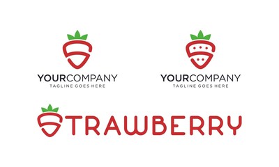 Wall Mural - Strawberry fruit for logo design concept