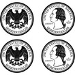 Ready minted high quality Quarter Dollar Coin vector