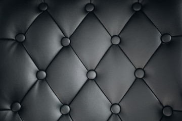 Black vintage leather close-up Sofa background