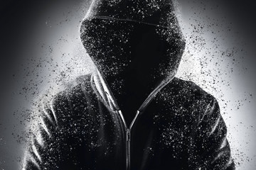 Wall Mural - Cybersecurity, computer hacker with hoodie