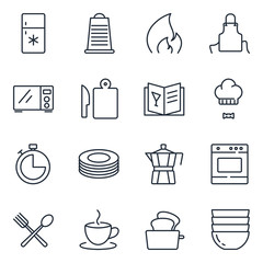 Leinwandbilder - set Cooking icon template color editable. Kitchen pack symbol vector sign isolated on white background illustration for graphic and web design.