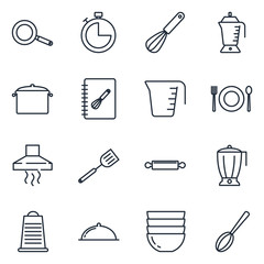 Aufkleber - set Cooking icon template color editable. Kitchen pack symbol vector sign isolated on white background illustration for graphic and web design.