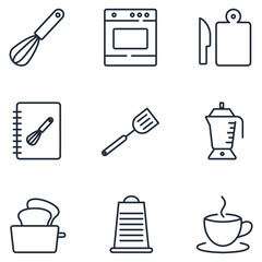 Aufkleber - set Cooking icon template color editable. Kitchen pack symbol vector sign isolated on white background illustration for graphic and web design.