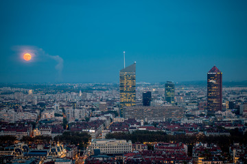 Canvas Print - Vue de Lyon à la tombée du jour