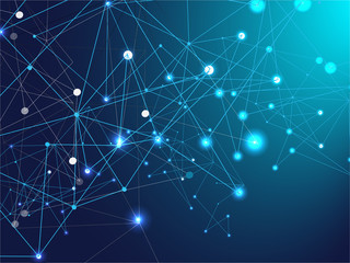Nodes Linked Plexus Vector Background. Big Data 