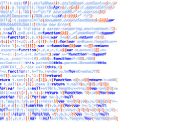 Wall Mural - snippet of web developer code. javascript is random pieces of program code.