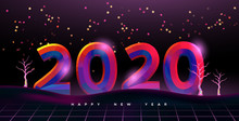 Happy New Year 2020 80s Disco Party Card