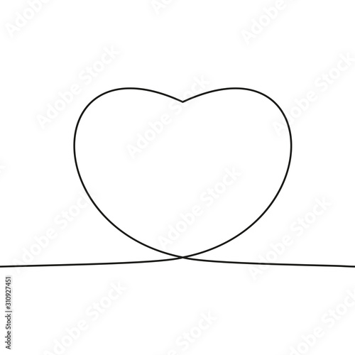Black heart line isolated on a white background. Vector element for applicati...