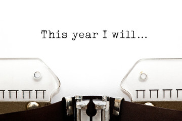 Wall Mural - This Year I Will Typewriter Concept