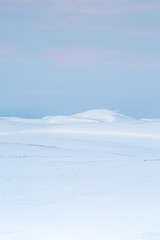 Poster - Icelandic hills with snow during sunset 