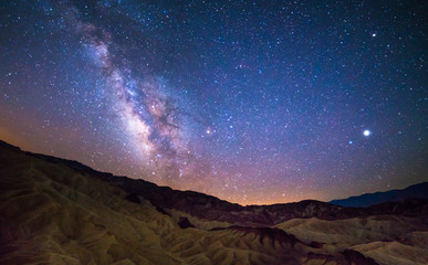 Wall Mural - Milky way over Zabriskie point, death valley national park