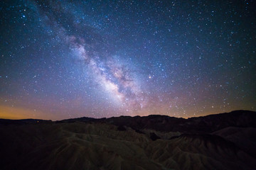 Milky way over Zabriskie point, death valley national park