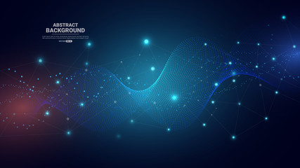 Abstract technology background  molecule and communication. science or digital technology concept. vector illustration.