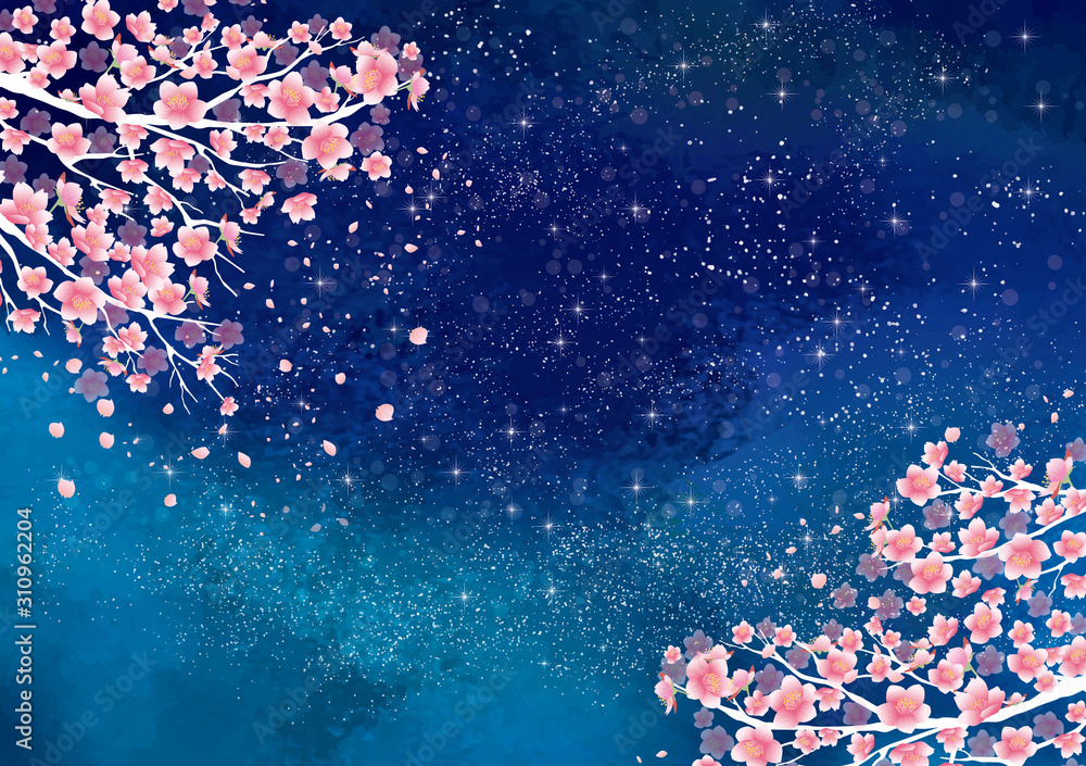 桜,桜吹雪,満開,ソメイヨシノ,木,枝,金,背景,フレーム,枠