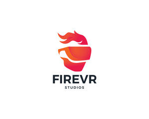 Wall Mural - Fire virtual reality logo