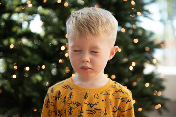 Little Toddler Boy at Christmas