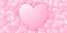 Valentine Abstract Background With Full Of Pink Love And Heart Shape.