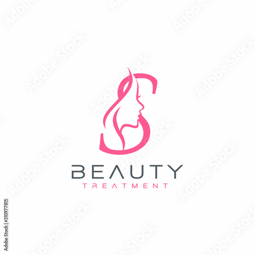 Letter S Beauty Face Logo Design Vector Icon Buy This Stock