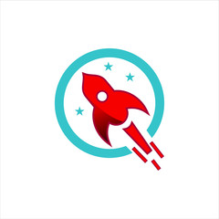 Wall Mural - rocket logo