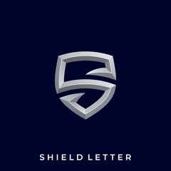 Letter Shield Illustration Vector Template