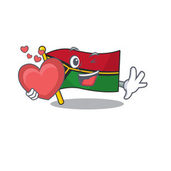 Poster - Funny Face flag vanuatu Scroll cartoon character With heart