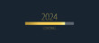 2024 happy new year golden loading progress bar isolated on dark background.