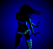 Dancing Woman In Blue Light.