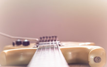 Electric Guitar Stratocaster Sunburst Closeup, Macro Abstract