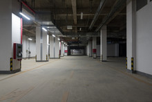 Space Background Of Large Indoor Underground Parking Passage