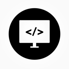 Wall Mural - programming on monitor icon design vector