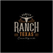 Texas Longhorn Buffalo Bull Cattle Livestock Farm Ranch countryside Country Western Vintage Label Logo Design