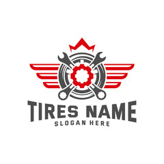 Wall Mural - Tire logo vector icon illustration design template