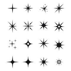 Wall Mural - vector sparkles icon set. star element