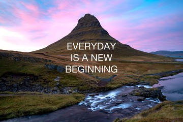 Wall Mural - Motivational and inspirational quotes - Everyday is a new beginning