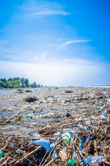 paisaje natural afectada por basura de playas