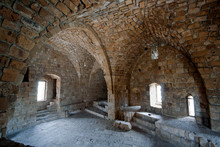 Interior Of Old Castle In Saida, Lebanon, Was Build In XIII Century By Crusaders
