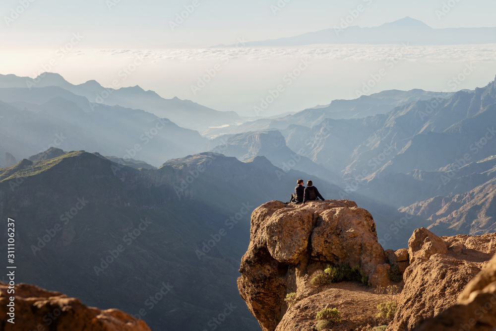 View from Roque Nublo, Gran Canaria, Spain - obrazy, fototapety, plakaty 