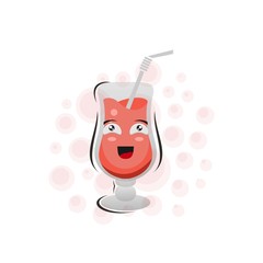 Poster - cute expressions apple juice mascot design vector