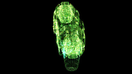 Fototapete - Futuristic user interface head up display Holographic electromagnetic mechanical system and digital data telemetry information display for digital background computer desktop display screen