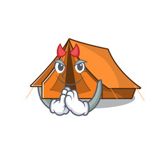 Sticker - Devil Cartoon character of camping tent Scroll design