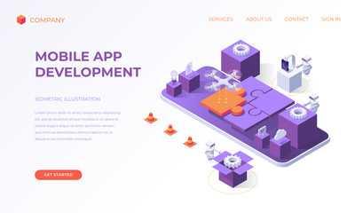 Poster - Landing page for mobile app development