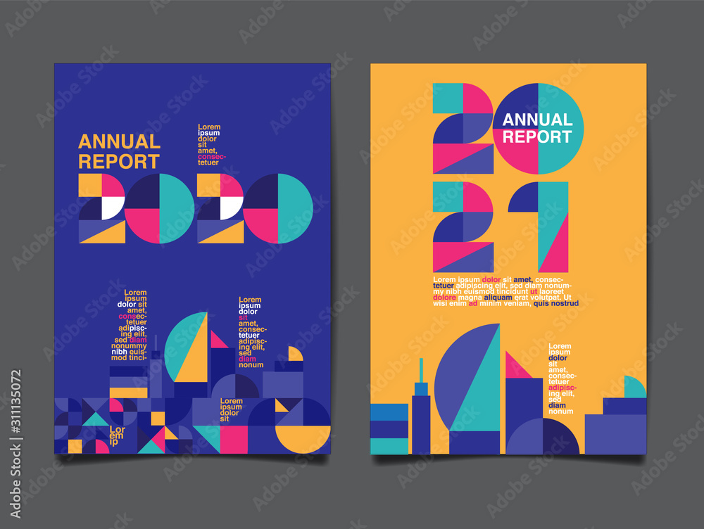 annual report 2020,2021 ,future, business, template layout design, cover book. vector illustration, geometry abstract flat background. - obrazy, fototapety, plakaty 