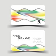 Colorful business card elements desing.  Front and back. On white background. 