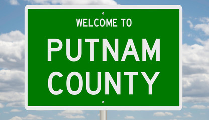 Wall Mural - Rendering of a gren 3d highway sign for Putnam County